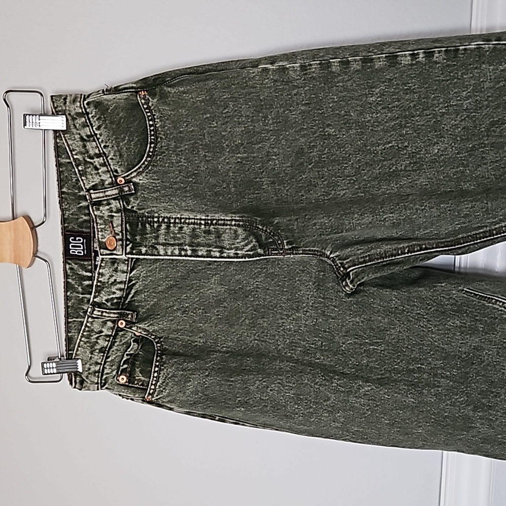 Urban Outfitters BDG Slim Straight Acid Green Jeans 30 Button Fly - Picture 2 of 11